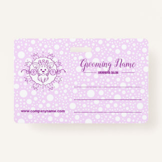 Tarjeta De Identificación Ilustracion de perro de caricatura para Grooming