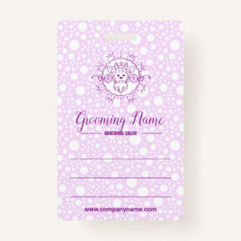 Tarjeta De Identificación Ilustracion de perro de caricatura para Grooming