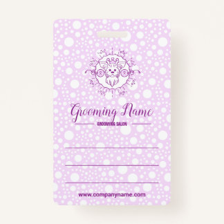 Tarjeta De Identificación Ilustracion de perro de caricatura para Grooming