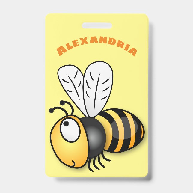 Tarjeta De Identificación Ilustracion de personalizado de abejas alegres (Parte frontal)