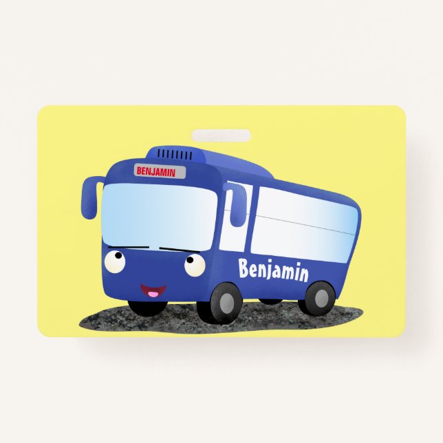 Tarjeta De Identificación Ilustracion de personalizado de autobús moderno az (Anverso)