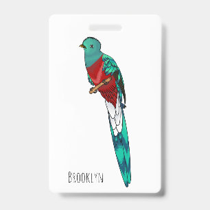 Tarjeta De Identificación Ilustracion de personalizado de aves quetzales res