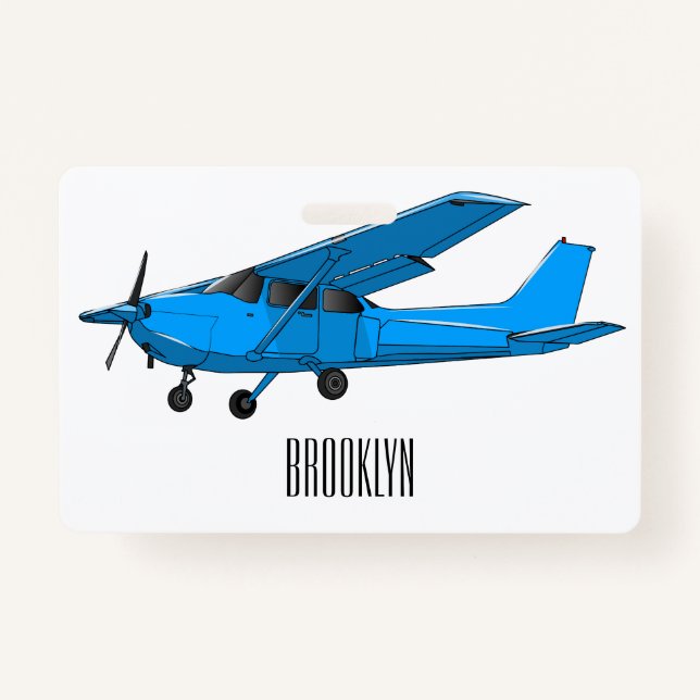 Tarjeta De Identificación Ilustracion de personalizado de aviones (Anverso)