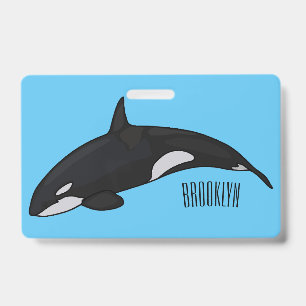 Tarjeta De Identificación Ilustracion de personalizado de ballenas asesina
