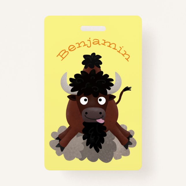 Tarjeta De Identificación Ilustracion de personalizado de bisontes búfalos d (Anverso)