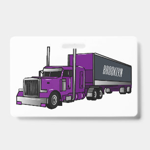 Tarjeta De Identificación Ilustracion de personalizado de camiones semirremo