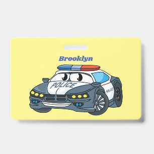 Tarjeta De Identificación Ilustracion de personalizado de coche de policía f
