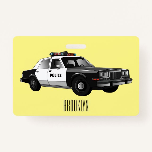 Tarjeta De Identificación Ilustracion de personalizado de coches de policía (Anverso)