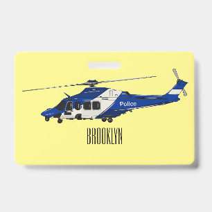 Tarjeta De Identificación Ilustracion de personalizado de helicópteros de la