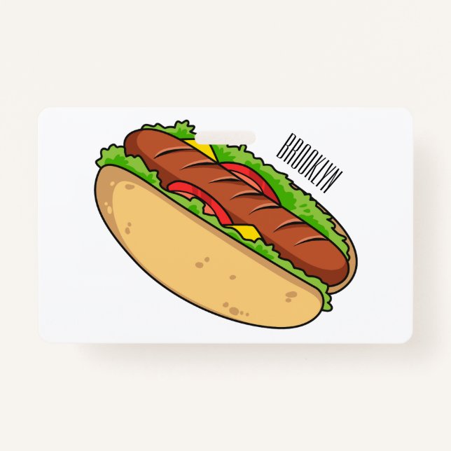 Tarjeta De Identificación Ilustracion de personalizado de hot dog (Anverso)