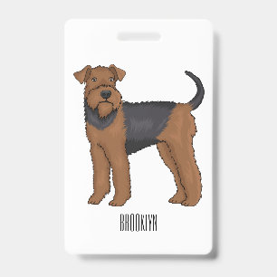 Tarjeta De Identificación Ilustracion de personalizado de perro Airedale ter