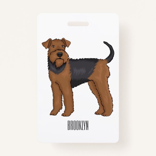 Tarjeta De Identificación Ilustracion de personalizado de perro Airedale ter (Anverso)