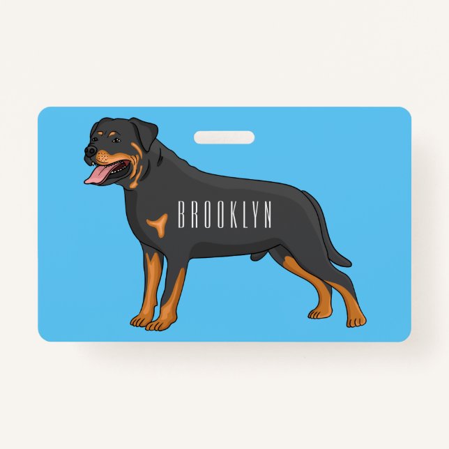 Tarjeta De Identificación Ilustracion de personalizado de perro de Rottweile (Anverso)