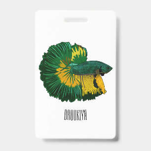 Tarjeta De Identificación Ilustracion de personalizado de pescado de lucha s