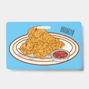 Tarjeta De Identificación Ilustracion de pollo frito personalizado