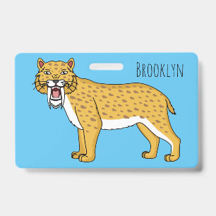 Tarjeta De Identificación Ilustracion de tigre con dientes de saber