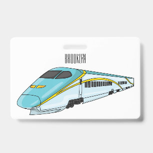 Tarjeta De Identificación Ilustración de tren bala de alta velocidad de dibu