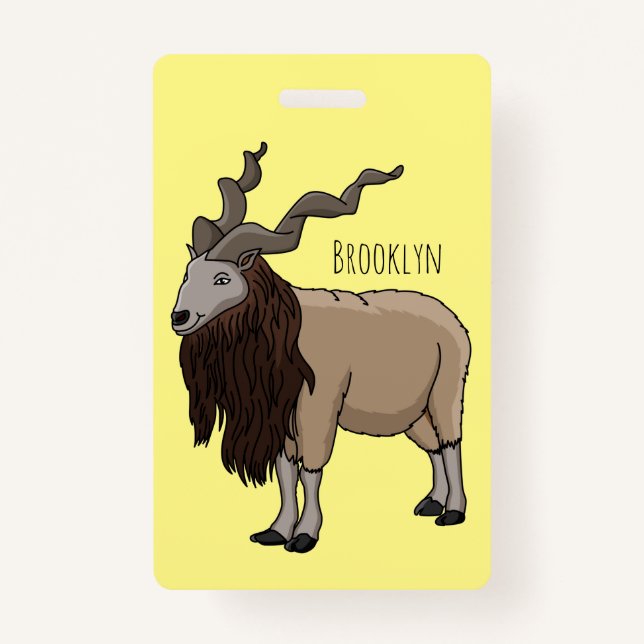 Tarjeta De Identificación Ilustracion del personalizado de cabras Markhor (Anverso)