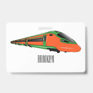 Tarjeta De Identificación Ilustracion del personalizado del tren de bala