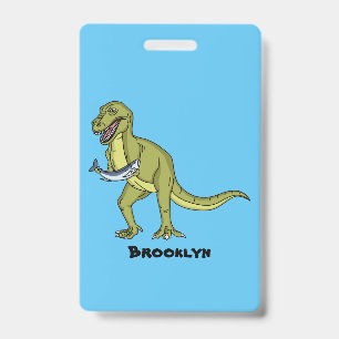 Tarjeta De Identificación Ilustración divertida del dinosaurio T rex