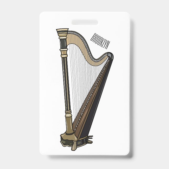 Tarjeta De Identificación Ilustracion Harp personalizado (Parte frontal)
