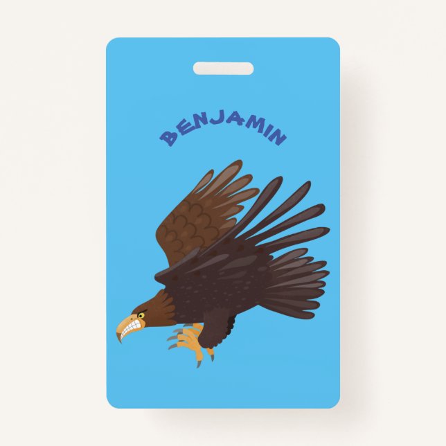Tarjeta De Identificación Ilustracion personalizado de águila dorada diverti (Anverso)