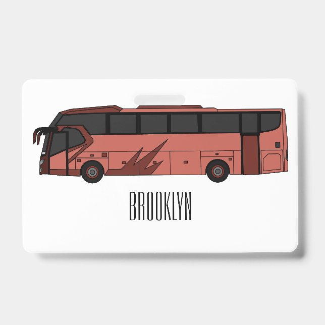 Tarjeta De Identificación Ilustracion personalizado de autobús (Parte frontal)