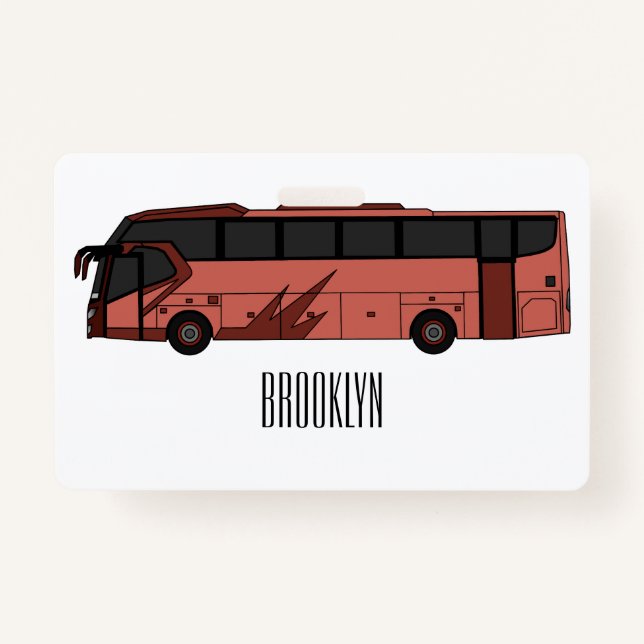 Tarjeta De Identificación Ilustracion personalizado de autobús (Anverso)