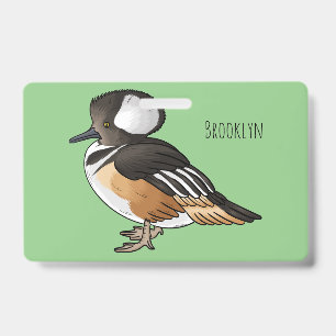 Tarjeta De Identificación Ilustracion personalizado de aves merganser con ca