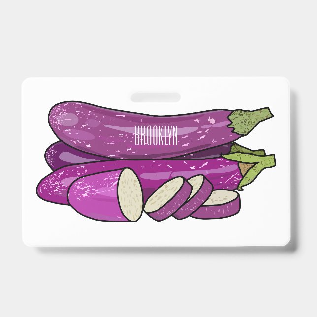Tarjeta De Identificación Ilustracion personalizado de berenjenas (Parte frontal)