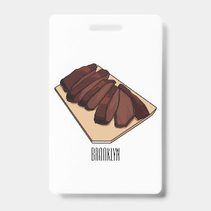 Tarjeta De Identificación Ilustracion personalizado de brisket de carne