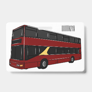 Tarjeta De Identificación Ilustracion personalizado de bus de dos pisos