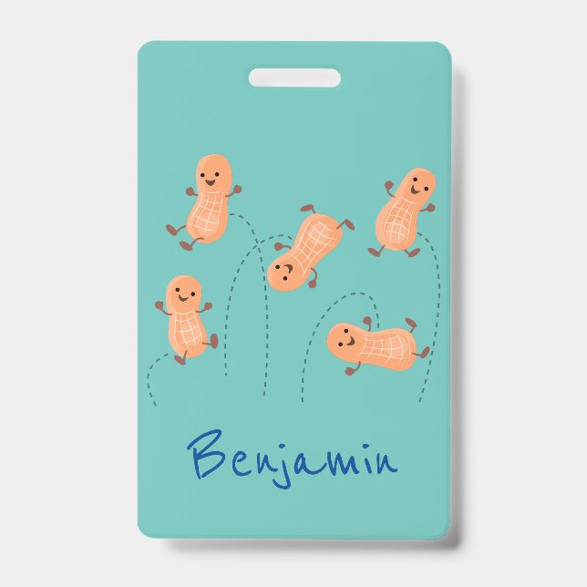 Tarjeta De Identificación Ilustracion personalizado de cacahuetes de puenteo (Parte frontal)