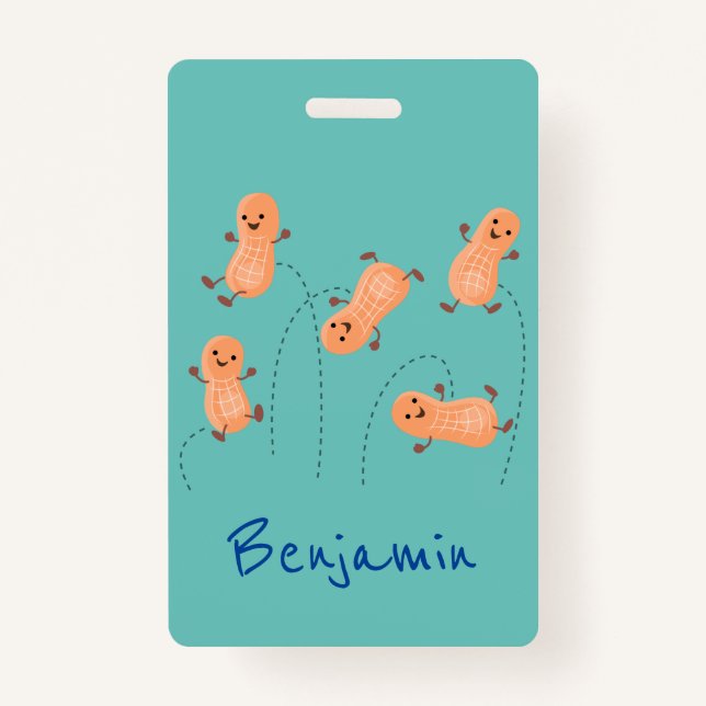 Tarjeta De Identificación Ilustracion personalizado de cacahuetes de puenteo (Anverso)