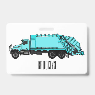 Tarjeta De Identificación Ilustracion personalizado de camión de basura