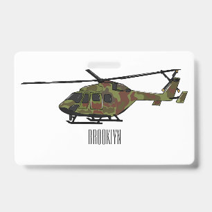 Tarjeta De Identificación Ilustracion personalizado de helicópteros del ejér