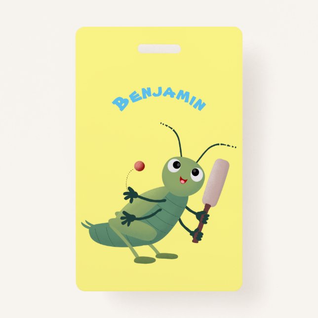 Tarjeta De Identificación Ilustracion personalizado de insectos de cricket v (Anverso)