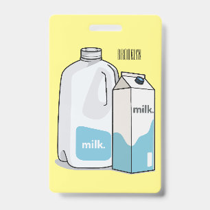 Tarjeta De Identificación Ilustracion personalizado de leche