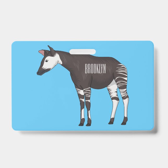 Tarjeta De Identificación Ilustracion personalizado de Okapi (Parte frontal)