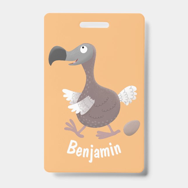 Tarjeta De Identificación Ilustracion personalizado de pájaro dodo gracioso (Parte frontal)