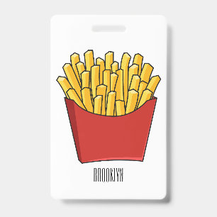 Tarjeta De Identificación Ilustracion personalizado de patatas fritas