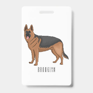 Tarjeta De Identificación Ilustracion personalizado de perro pastor alemán