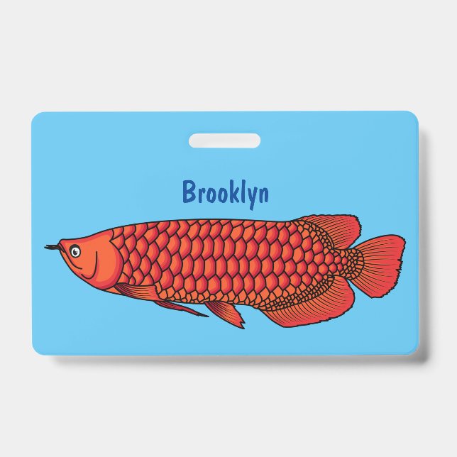 Tarjeta De Identificación Ilustracion personalizado de pescado de Arowana Ro (Parte frontal)