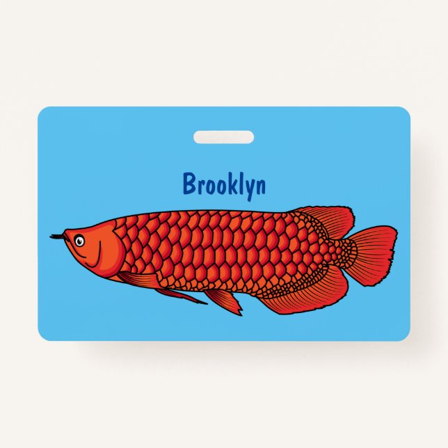 Tarjeta De Identificación Ilustracion personalizado de pescado de Arowana Ro (Anverso)