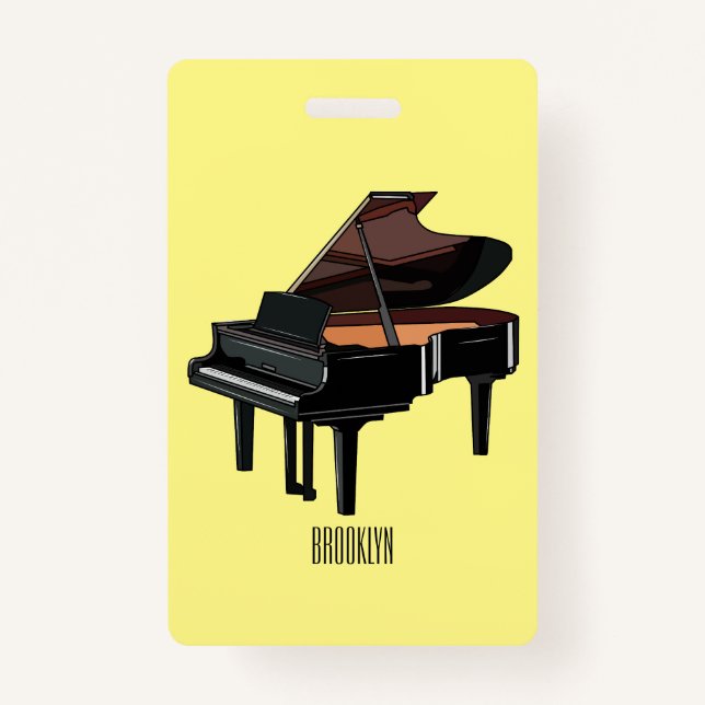 Tarjeta De Identificación Ilustracion personalizado de piano (Anverso)