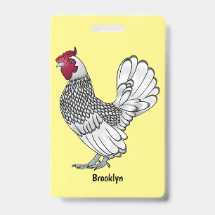 Tarjeta De Identificación Ilustracion personalizado de pollo de Sebright