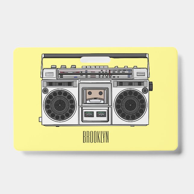 Tarjeta De Identificación Ilustracion personalizado de radio (Parte frontal)