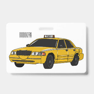 Tarjeta De Identificación Ilustracion personalizado de taxi