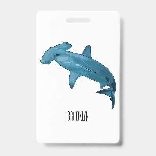 Tarjeta De Identificación Ilustracion personalizado de tiburón martillo