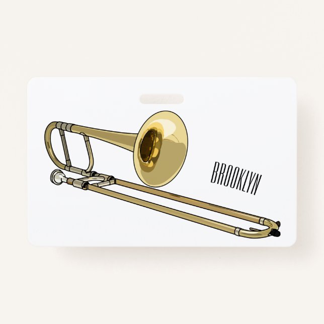 Tarjeta De Identificación Ilustracion personalizado de Trombone (Anverso)